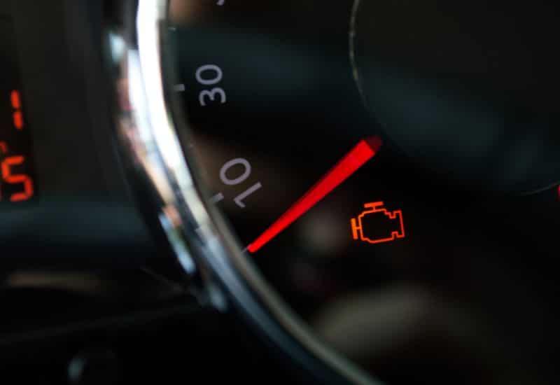 A Check Engine or Check Transmission Light