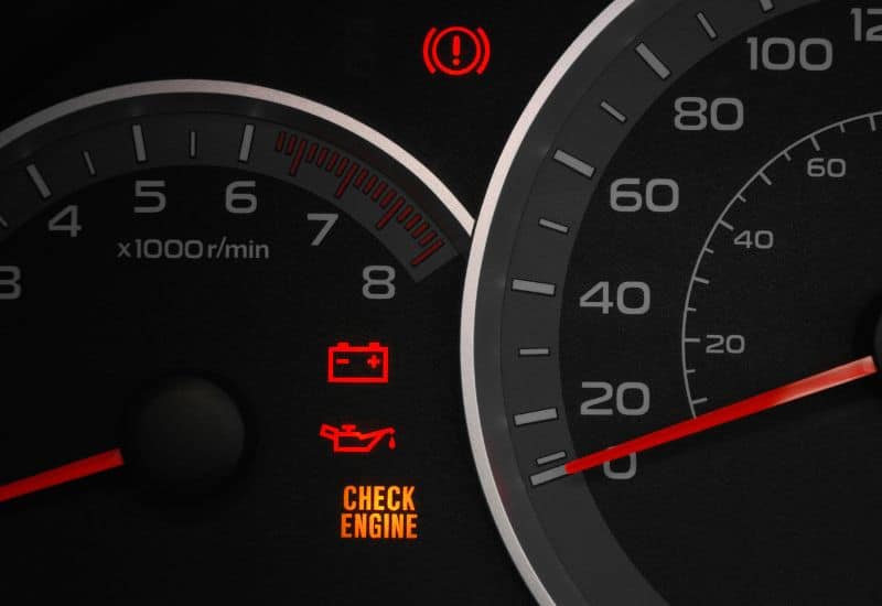 The Oil Warning Light or Check Engine Light Comes On