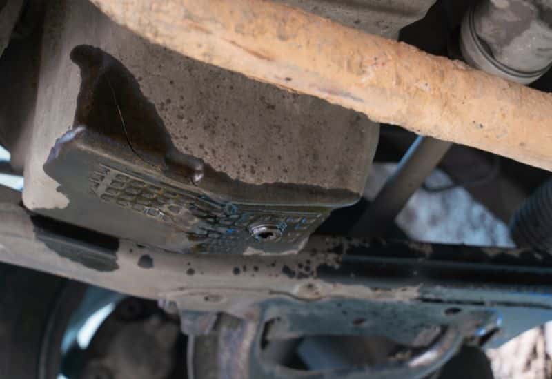 A Crack or Puncture in the Transmission Pan
